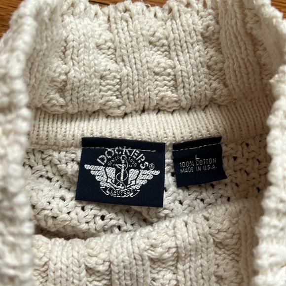 Cream/white 100% cotton cable knit chunky sweater - Picture 4 of 6